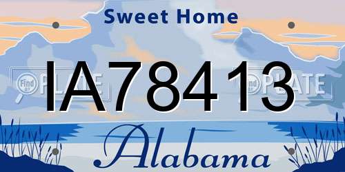 IA78413 Alabama License Plate