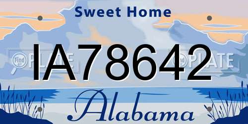 IA78642 Alabama License Plate