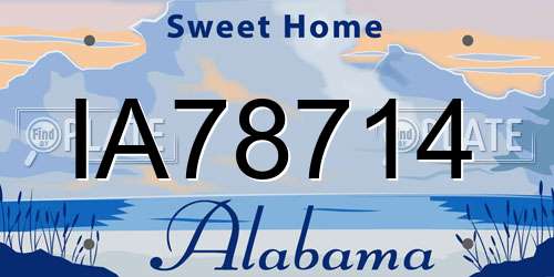 IA78714 Alabama License Plate