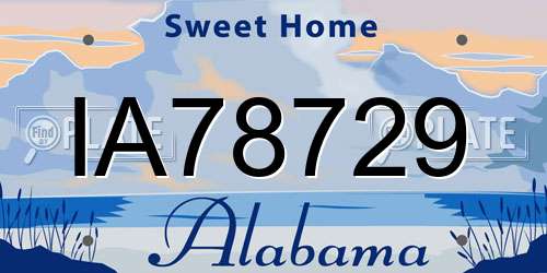 IA78729 Alabama License Plate
