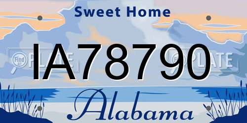 IA78790 Alabama License Plate