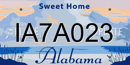IA7A023 Alabama License Plate