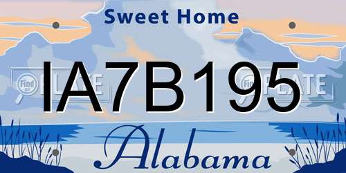 IA7B195 Alabama License Plate