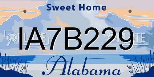 IA7B229 Alabama License Plate