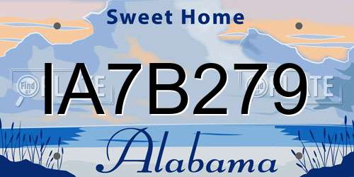 IA7B279 Alabama License Plate