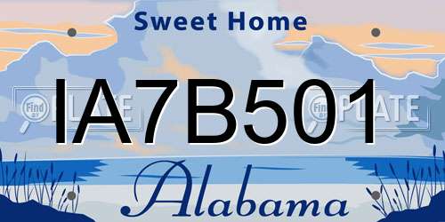 IA7B501 Alabama License Plate