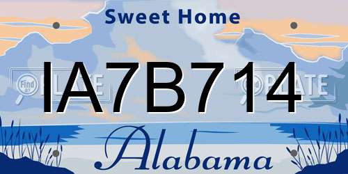 IA7B714 Alabama License Plate