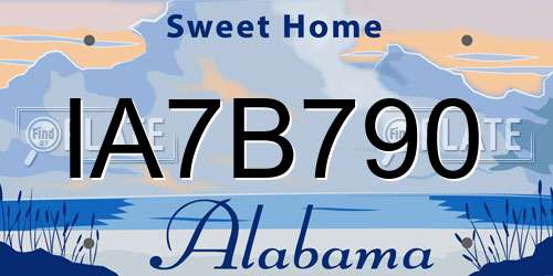 IA7B790 Alabama License Plate