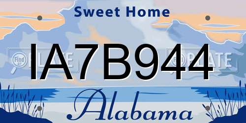 IA7B944 Alabama License Plate
