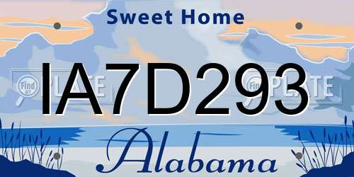 IA7D293 Alabama License Plate