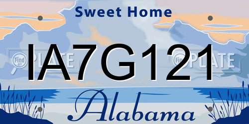 IA7G121 Alabama License Plate