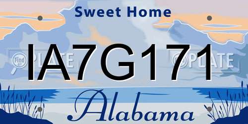 IA7G171 Alabama License Plate