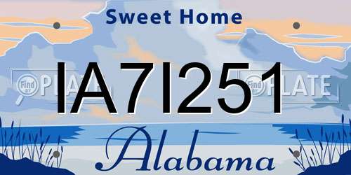 IA7I251 Alabama License Plate