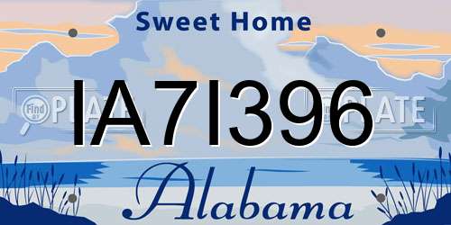 IA7I396 Alabama License Plate