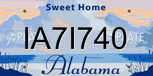 IA7I740 Alabama License Plate
