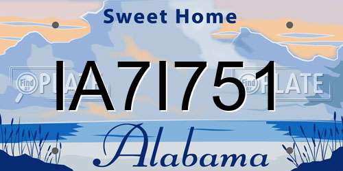 IA7I751 Alabama License Plate