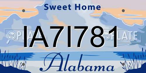 IA7I781 Alabama License Plate