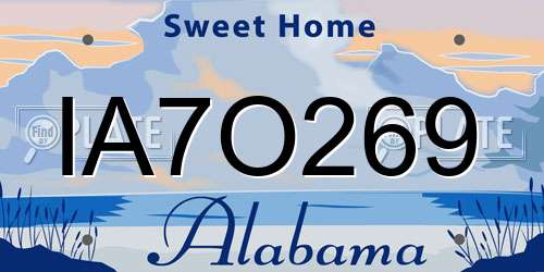 IA7O269 Alabama License Plate