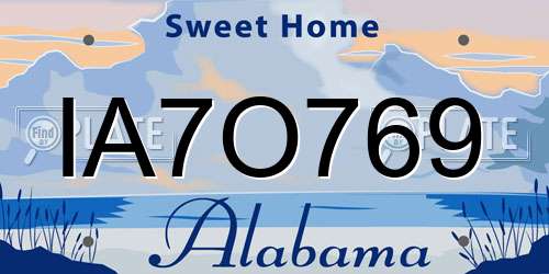 IA7O769 Alabama License Plate