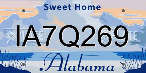 IA7Q269 Alabama License Plate