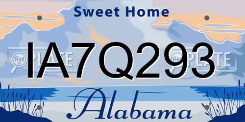IA7Q293 Alabama License Plate