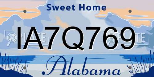 IA7Q769 Alabama License Plate
