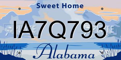 IA7Q793 Alabama License Plate