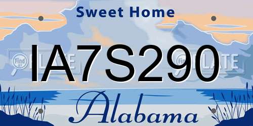 IA7S290 Alabama License Plate
