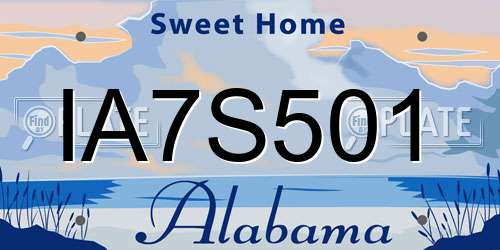 IA7S501 Alabama License Plate