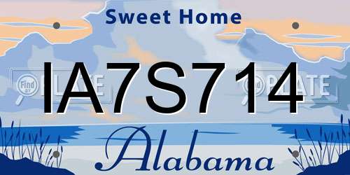 IA7S714 Alabama License Plate