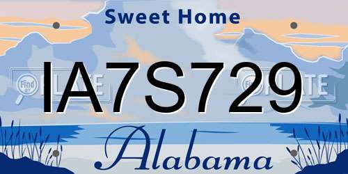 IA7S729 Alabama License Plate