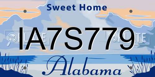 IA7S779 Alabama License Plate