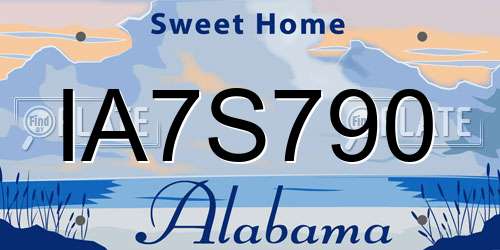IA7S790 Alabama License Plate