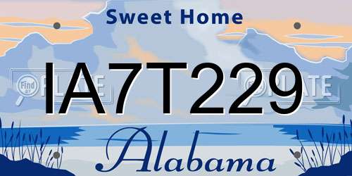 IA7T229 Alabama License Plate