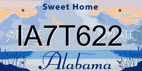 IA7T622 Alabama License Plate