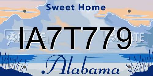 IA7T779 Alabama License Plate