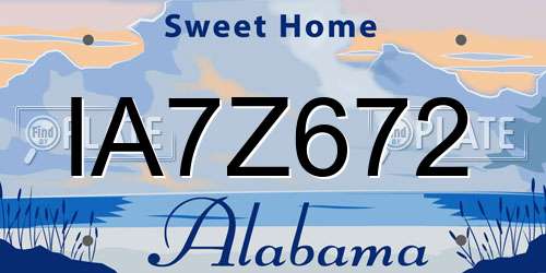 IA7Z672 Alabama License Plate
