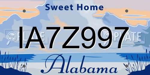 IA7Z997 Alabama License Plate