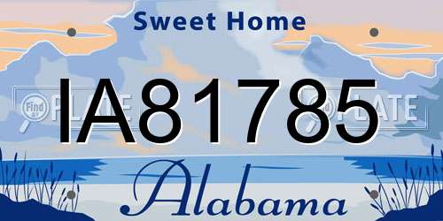 IA81785 Alabama License Plate