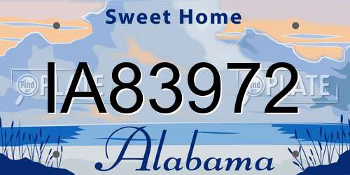 IA83972 Alabama License Plate