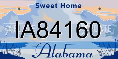 IA84160 Alabama License Plate