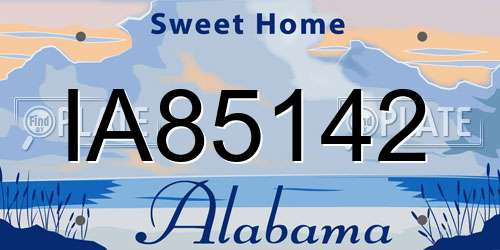 IA85142 Alabama License Plate