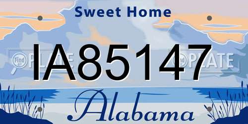 IA85147 Alabama License Plate