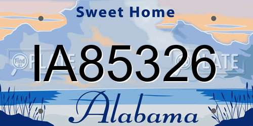 IA85326 Alabama License Plate