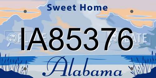 IA85376 Alabama License Plate