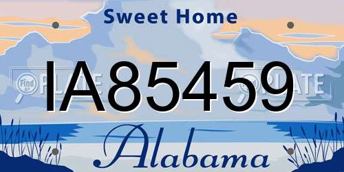 IA85459 Alabama License Plate