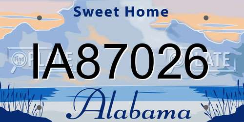 IA87026 Alabama License Plate