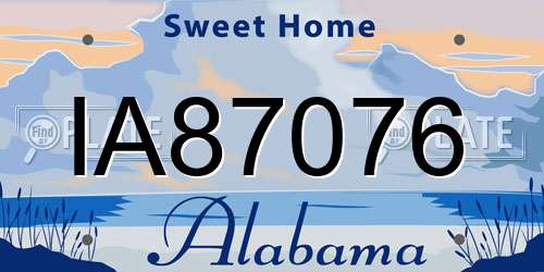 IA87076 Alabama License Plate