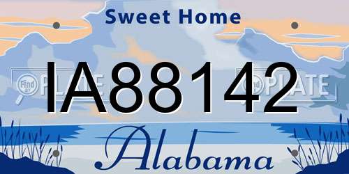 IA88142 Alabama License Plate