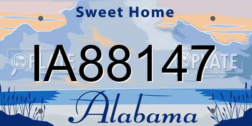 IA88147 Alabama License Plate